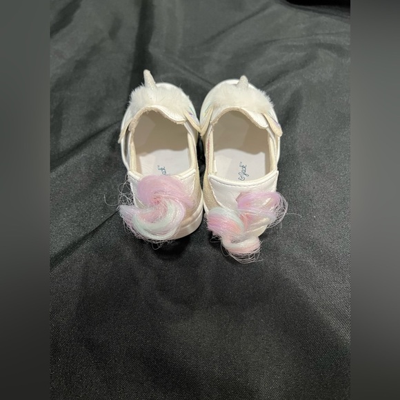 Cat & Jack Unicorn Glitter Slip On Sneakers w/ Tail & Horn (6c) - Picture 2 of 9